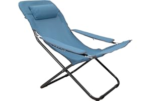 HOMECALL - Silla de camping plegable con respaldo ajustable de textileno, Azul