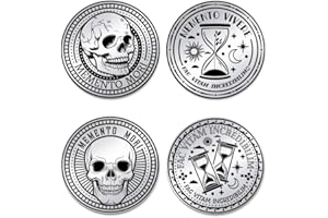 UNICRAFTALE Memento Mori Moneta di Moneta Clessidra Moneta Sfida Token Promemoria Memento Medaglione per Pratica Stoica Quotidiana Meditazione Stoicismo Regali per Uomini e Donne