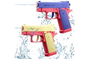 LQTSLFM Pistola ad Acqua 2 Pezzi Pistole ad Acqua per Bambini Portata 10 Metri per Estivi Feste all'aperto, Piscina, Spiaggia, Giochi, Regali per Bambini (Blu+Rosso)