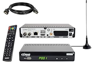 SKY VISION COMAG SL65T2 odbiornik DVB-T2, Freenet TV (prywatny nadajnik w HD), PVR Ready, Full-HD 1080p, HDMI, SCART, odtwarzacz multimedialny, USB 2.0, kompatybilny z 12 V, kabel HDMI 2 m i antena DVB-T2