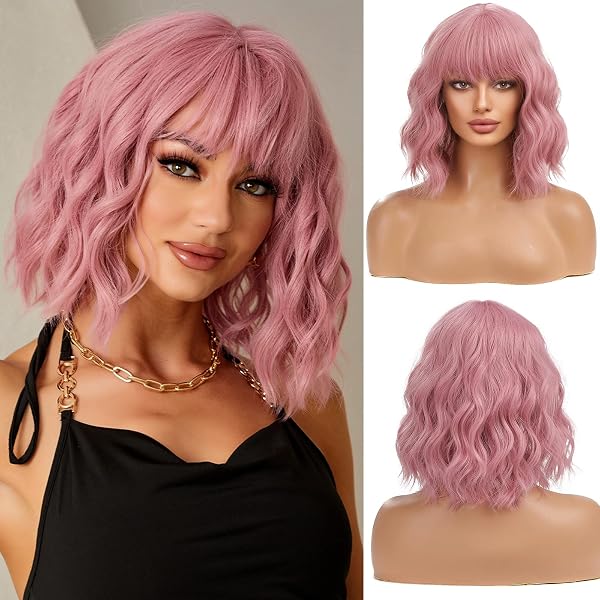Damen Bob-Perücke Farbverlauf Lila – Synthetisches Ombre-Haar Für Cosplay, Party & Halloween