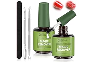 CHARMCHIC Lot de 2 Pièces Dissolvant Vernis Semi Permanent, 15ml Produit pour Enlever Le Semi Permanent, Gel Nail Polish Remover avec Lime a Ongles et Nail Cuticle, Vernis Remover 3-5 Minutes