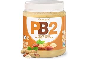 PB2 Original Powdered Peanut Butter - 6g of Protein, 90% Less Fat, Certified Gluten Free, Only 60 Calories per Serving, Perfect for Protein Shakes, Smoothies, and Low-Carb, Keto Diets - 907g
