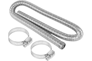 Inscrip Tubo di scarico per auto, in acciaio inox, a doppio strato, con tappo, tubo di scarico per generatori di corrente con 2 morsetti per tubi, tubo di scarico, adatto per Webasto, Eberspächer (24