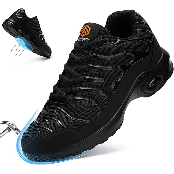 Scarpe Antinfortunistiche LARNMERN Uomo - Punta In Acciaio, Leggere E Traspiranti, Con Cuscino D'Aria - Foto 2