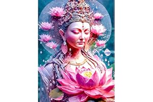 CEOVR 5D Diamond Painting Kit Complet,Bouddha Femme Ronde Diamond DIY Diamand Painting Images,Fleurs Diamant Peinture Adultes,Cristal Débutant Art Set pour Décoration Murale Maison,30x40 cm