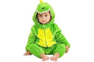 YloveM Mono bebé Capucha Mameluco de Bebé Unisex Disfraz de Dinosaurio Otoño Invierno Pijamas con Capucha Estilo Traje de Cosplay de Franela