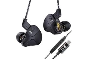 Yinyoo CCZ Sonata DC03 - Auriculares USB-C IEM, controlador dinámico magnético de 10 mm, alta fidelidad para juegos y deportes, regalo para PC, audiófilo y cantante (negro)