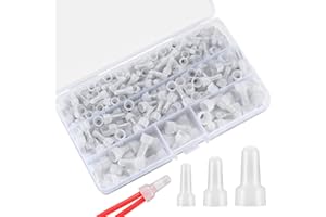 woshilaoDS 250 Pcs Closed End Wire Crimp Connectors, Nylon Closed End Crimp Caps, 22-16/16-14/12-10 AWG Gauge Power Splice Wire Caps Terminals Connectors