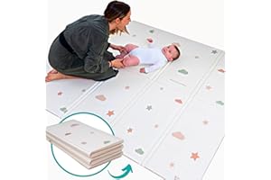 DRSILVA DR-SILVA Tappeto Gioco per lo Sviluppo Motorio di Bambini e Neonato. Sicuro, Atossico, Spessore 1,5 cm, Grande 200x150 cm, Pieghevole, Portatile, Anti-Scivolo, Lavabile, Morbido e Anti-urto.