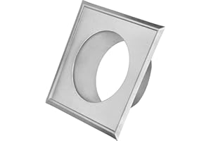 KOTARBAU® Ofenrohrrosette Ø 110 mm Verzinkt Kaminrosette mit Flansch Ofenrohr 160 mm x 160 mm Wandabdeckung Silber Dekorative Rosette für Kamin Wandfutter