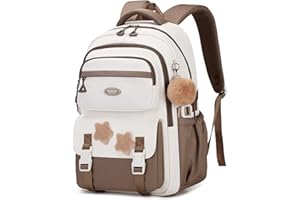 Amythe Mochilas Escolares para Niñas Adolescentes Mochila Infantil Grande para Chicas 10 12 14 años con Colgante de Pompón, Mochila Colegio de Viaje Casual, Apta para Carrito