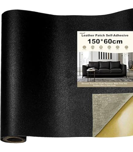 Patch De Réparation Autocollant Cuir Artificiel 30x25 Cm Black | Leroy