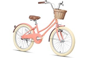 Glerc Little Molly Vélo rétro 12-20" pour enfants de 2 à 13 ans avec panier en osier et roues stabilisatrices/béquille, plusieurs couleurs disponibles