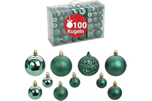 ‎WOMA WOMA Christbaumkugeln Set Grün & 22 weiteren Farben - 50er & 100er Weihnachtskugeln Set - Weihnachtskugeln Kunststoff - Weihnachtsbaum Deko & Christbaumschmuck