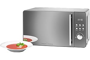 PROFI COOK ProfiCook® PC-MWG 1175 - Microonde 2 in 1 con grill, capacità di cottura da 20 litri, 1000 Watt, forno a microonde da 800 Watt, frontale in vetro a specchio, 9 programmi automatici, orologio digitale