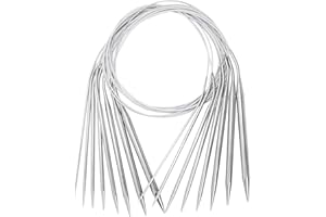 FUNRELAXER Rundstricknadeln Set, 10 Stück Rundstricknadel Set, 80cm Länge, Rundstricknadeln mit 10 Größe 2/2,5/3,5/4,5/5,5/6 / 7/8 / 9/10 mm, Häkelnadel Set Häkelnadeln Garnnadeln