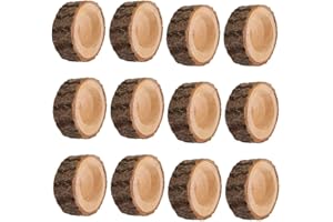 Yikko Set di portacandele votivi in legno, per centrotavola per matrimoni, per Halloween, feste di Natale, San Valentino, decorazione per la casa, 12 pezzi (2,36 x 0,98 cm)