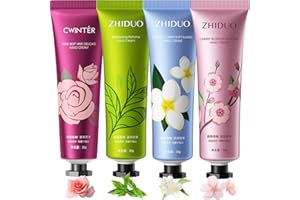 HAORQEE Hand Cream Gift Set, 4 X 30g Hand Cream Gift Sets for Very Dry Hands, Non-greasy Moisturizing Fruit Flowers Fragrance Hand Care Lotion Multipack (set 2)