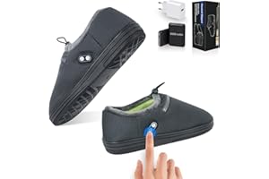 RTDEP Pantofole Riscaldate, Scaldapiedi Elettrico Batteria 5000mAh, Doppio Interruttore, Scalda Piedi Donna Uomo, 3 Livelli Temperatura