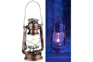 Lunartec Lampe-tempête à LED Effet Flamme vacillante - Bronze