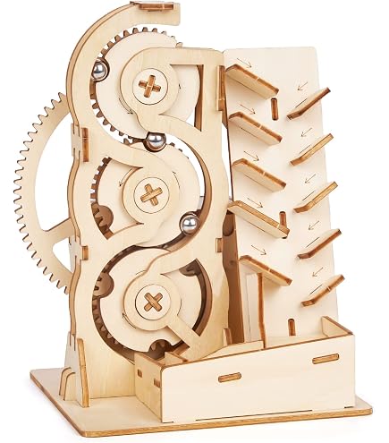 Puzzle 3D Mécanique Marbre - Kit Construction Bois - Jeu STEM Adultes 15+ Ans