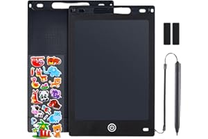 Coolzon Vistoso Tableta de Escritura LCD 8.5 Pulgadas, LCD Pizarra Magica borrable y Reutilizable para niños de Dibujo para Pinturas,Pegatinas de Dibujos Animados de Animales Gratis,Negro