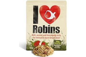 I Love Robins ILR-1 Robin Food 500G - Super-Rich High Energy Bird Food, Blackbirds and Thrushes, Brown