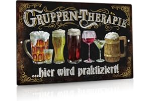 Putuo Decor Lustige Bar Zeichen, Gruppen-therapie hier wird praktiziert, Vintage Metall Wandschild für Haus, Café-Bar, Club, 20x30cm