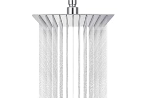 TIDEVAN Antywapienna głowica prysznicowa Ekonomizer wody z dyszą ze stali nierdzewnej 10 cali/25 cm, stal nierdzewna 304,kwadratowa głowica prysznicowa do łazienki, łatwa instalacja