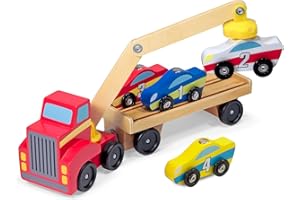 Melissa & Doug Cargador Magnético De Autos. Juguetes De Madera para Los Niños
