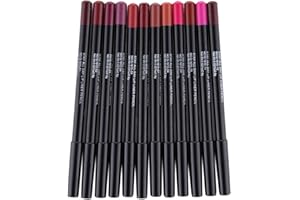 Fancylande Lote de 12 lápices de labios, lápiz de herramientas impermeable, de larga duración, multicolor