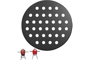 PETKAO 9" Round Cast Iron Bottom Fire Grate for Large Big Green Egg High Heat Charcoal Plate, Accessories for Primo Grill, Vision Grill Replacement Parts VGKSS-CC2 & Other Ceramic Kamado Cooker 18"