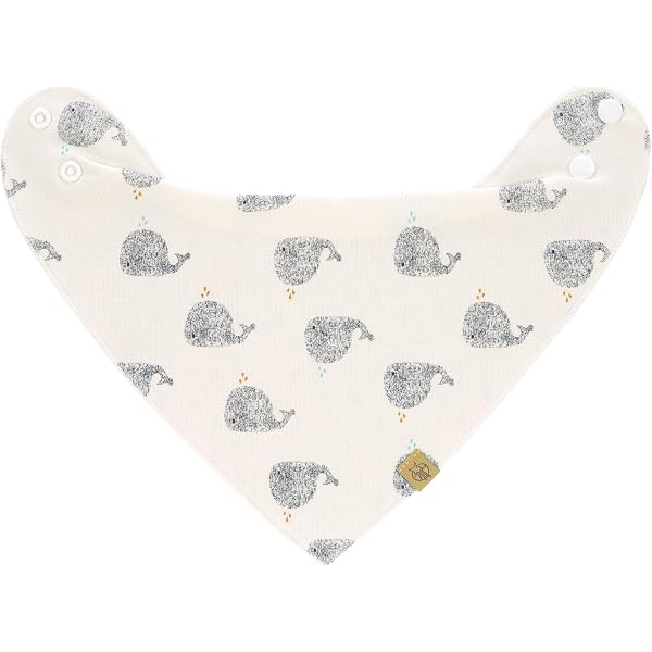 LÄSSIG Bavoir Bébé Écharpe Triangle Set 2 Pcs Coton Bio - Happy Fruits Cherry Réversible