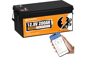 ECO-WORTHY 12V 280AH LiFePO4 Battery,3584Wh Energy with Bluetooth and Low-Temp Protection,Built-in 200A BMS,for Motorhome,Marine,Home Backup,Off-Grid Solar