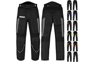 Inflori Motorbike Waterproof Trouser CE Approved Armored Motorcycle Trouser Pant for All Weather with Removable Lining - Regular Length 32 inches