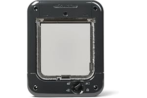 Cat Mate Mikrochip-gesteuerte Katzenklappe (360) - Für Katzen und kleine Hunde, für bis zu 30 Haustiere, für Einfach-/Mehrfachverglasung, UPVC, Wände und Holz, grau