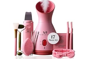 VOGUENOW Facial Steamer Spa Kit with Complimentary 17 Skin Care Tools | Face Steamer for Facial Deep Cleaning with Towel Warmer & Humidifier Mode| Self Care Gifts for Women, Spa Gifts, Birthday Gifts for Women