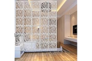 BMIDRUT 12 pezzi/set di schermi divisori bianchi da appendere per stanza fai da te divisori, divisori per pareti divisorie, decorazione per la stanza con tutti gli accessori, 29 x 29 cm (M6)