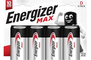 Energizer Max D-batterier (4-pack) – 1,5 V batteri LR20 – långvarig effekt | Barnleksaker, radio, ficklampor, facklor, lyktor - 10 års hållbarhet