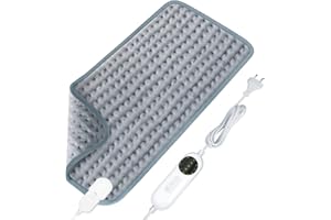 EDONKVI Termoforo Elettrico, Cuscino Riscaldante con 10 Livelli di Temperatura, Cuscino Termico Piccolo con Spegnimento Automatico Heating Pad per Cervicale Schiena Lombare, Lavabile in Lavatrice 60x 30cm