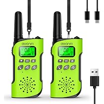 Radioddity PR-T3 Talkie-Walkie Rechargeable – Longue Portée, 16 Canaux PMR, VOX Mains Libres, Lampe Torche, USB, 2 Packs Pour Camping Et Randonnée