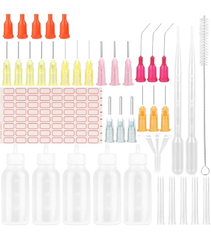 T Tulead 10 Stück Präzisionsspitzen-Flaschen 15 Ml, Transparent, Mit Farbigen Kappen (5 Farben)