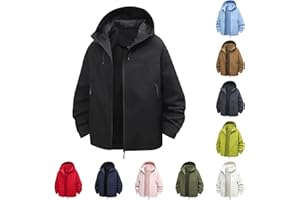 ZTFYKLIN Imperméable Veste Femme de Pluie Automne Outdoor Blouson Femmes avec Capuche Décontracté Manteau Manches Longues Zipper Jacket Randonnée Anti-Pluie Outwear Leger Respirantes