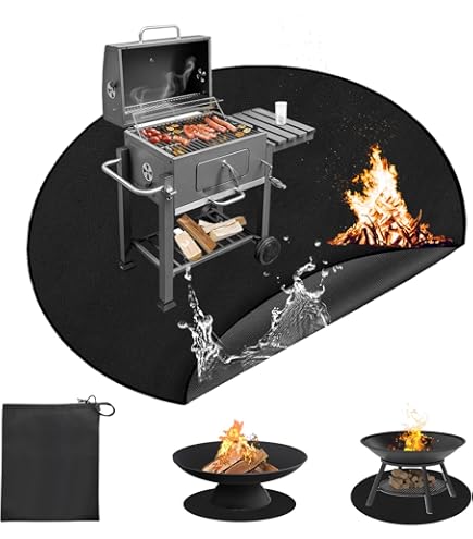 Kovshuiwe Round Fire Pit Mat 36, Fire Basket