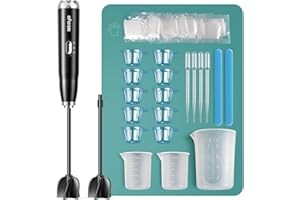 ISTOYO Kit mélangeur en résine époxy, batterie portable pour minimiser les bulles pour résine, mélangeur en résine époxy avec tasses à mesurer, accessoires en résine, moules en résine