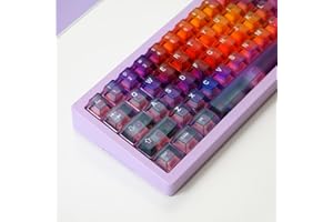 ‎SUMGSN 122 Tasten Gradient Purple Keycaps Cherry Profile Transparente Tastenkappen Set für 60% 65% 75% Cherry Mx Switches Mechanische Tastatur