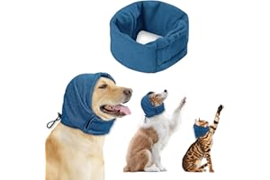 BAISHUWU Ohrenschutz Hund, Gehörschutz Hunde, Verstellbare Ohrenschützer für Haustiere, Lärmschutz Hunde Ohrenschützer, Hund Hals und Ohren Wärmer, für Geräuschreduzierung, Angstlinderung Beruhigung (L)