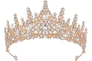 HPMAISON Crystal Wedding Tiaras Women Tiara Bride Crowns Royal Queen Headband Princess Headpieces for Birthday Prom Pageant Graduate Costume Party Wedding Dress Accessories