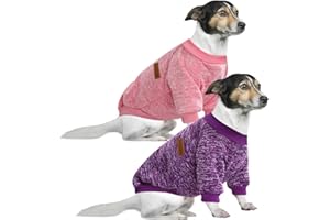 HuaLiSiJi 4XL Dog Jumper Large Fleece Dog Sweatshirt & Hoodie Soft & Cozy Vibrant Colors, Easy On/Off (Pink+Purple, 4XL)